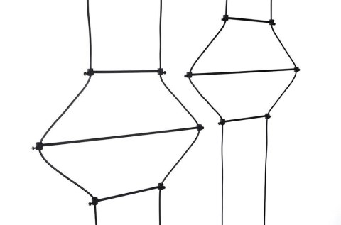 Lampa wisząca 200 cm / 68 cm FLUSSO LINE 4 czarna, nowoczesna