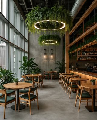 Lampa wisząca GARDENS 160 cm czarna, rośliny