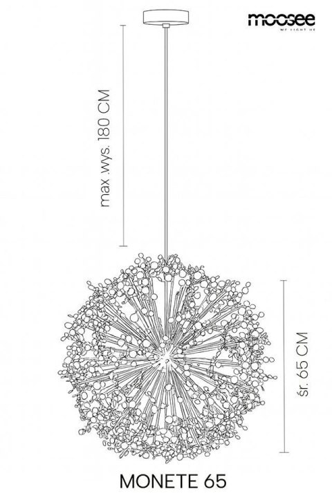 Lampa wisząca MONETE 65 złota