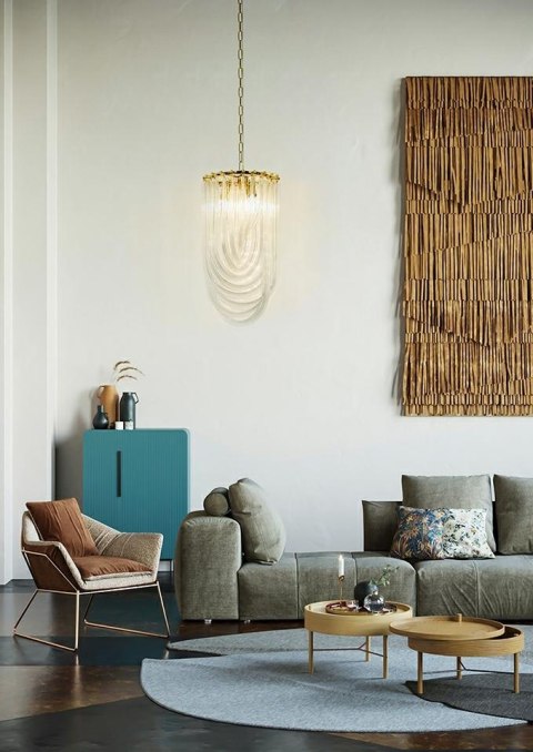 Lampa wisząca 160 cm MURANO L złota, żyrandol