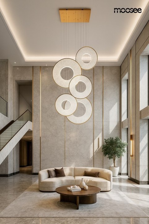 Lampa wisząca 362 cm / 120 cm STARDUST złota , ring, nowoczesna, elegancka