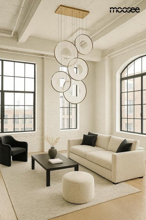 Lampa wisząca 362 cm / 120 cm STARDUST złota , ring, nowoczesna, elegancka