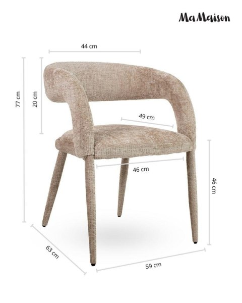 MaMaison krzesło IRIS beżowe