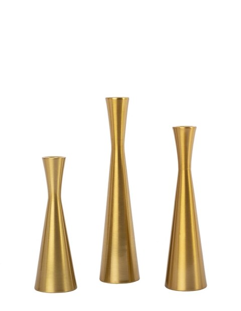 Zestaw 3 świeczników SHP TRIO złoty