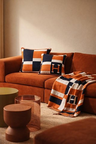 Koc SHP PARIS HOME granatowy / pomarańczowy