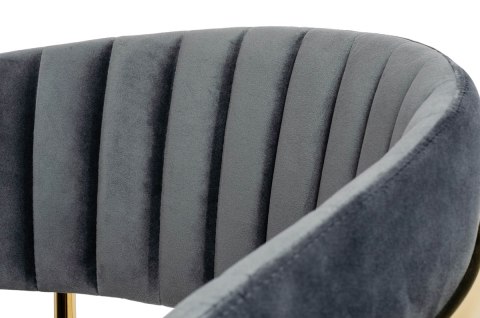 Krzesło barowe hoker MARGO 65 ciemny szary - welur, podstawa złota