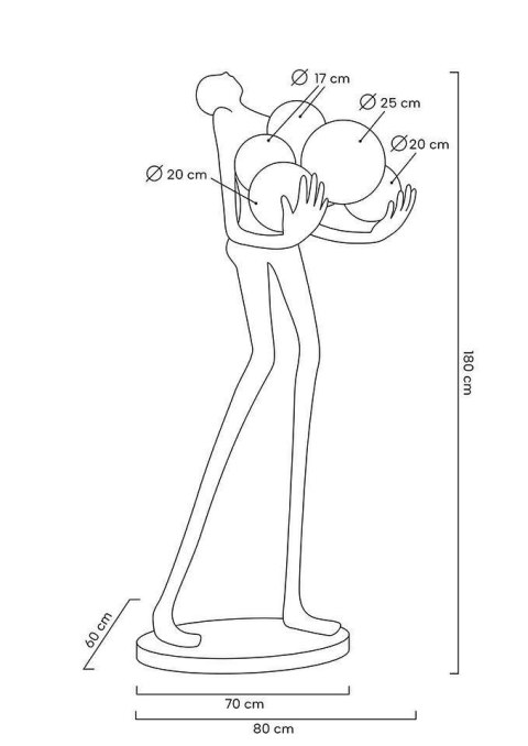 Lampa podłogowa HUMAN GOLD PREMIUM, złota, nowoczesna