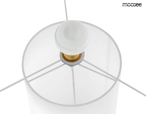 Lampa podłogowa KAS 200 cm biała tkanina