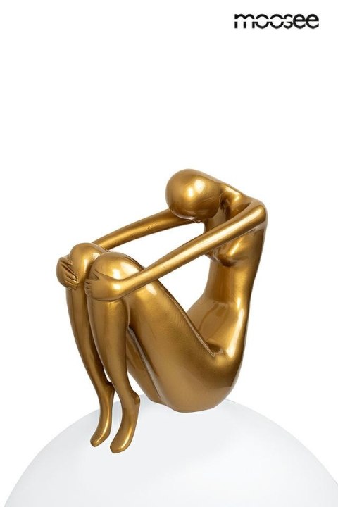 Lampa stołowa UOMO 35 złota, kula biała, human