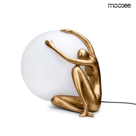 Lampa stołowa UOMO 50 złota, kula biała, human