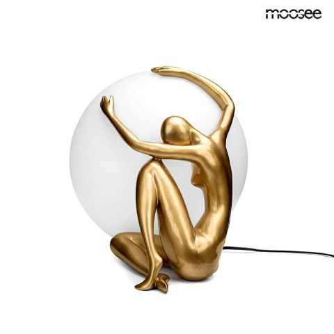 Lampa stołowa UOMO 50 złota, kula biała, human