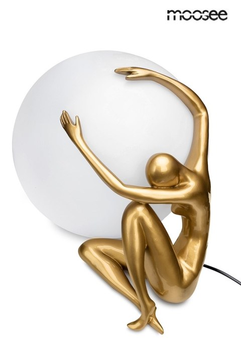 Lampa stołowa UOMO 50 złota, kula biała, human