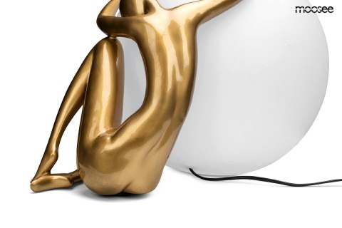 Lampa stołowa UOMO 50 złota, kula biała, human