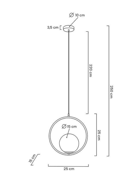 Lampa wisząca AURELIA 25 złota