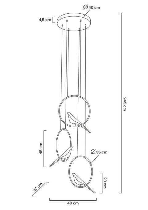 Lampa wisząca BIRD DISC złota