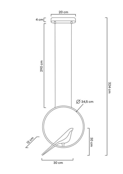 Lampa wisząca BIRD złota