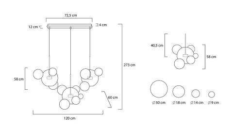 Lampa wisząca CAPRI LINE 3 złota