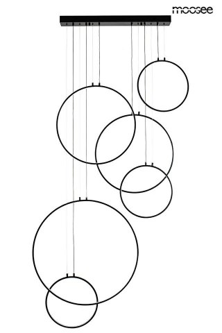 Lampa wisząca 275 cm x 105 cm CIRCULO SIX czarna