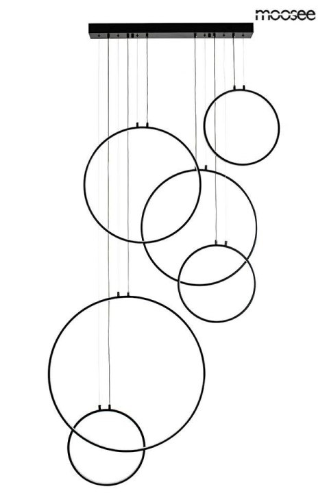 Lampa wisząca 275 cm x 105 cm CIRCULO SIX czarna