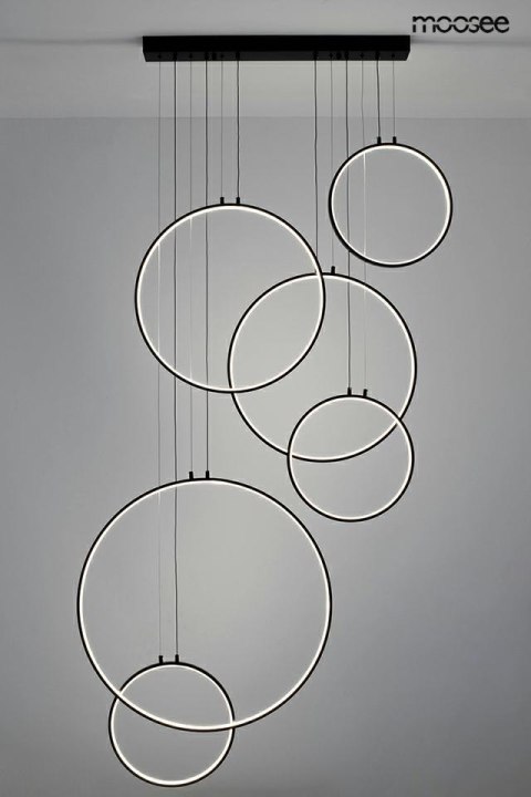 Lampa wisząca 275 cm x 105 cm CIRCULO SIX czarna
