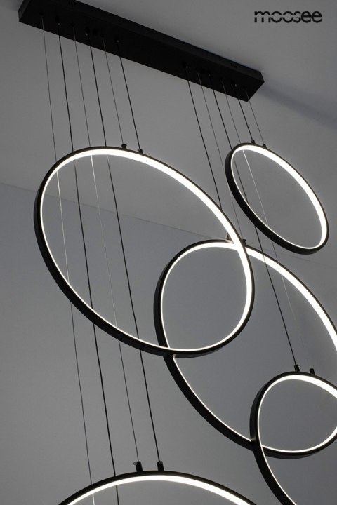 Lampa wisząca 275 cm x 105 cm CIRCULO SIX czarna