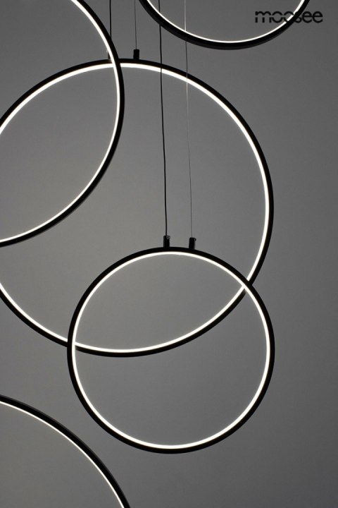 Lampa wisząca 275 cm x 105 cm CIRCULO SIX czarna