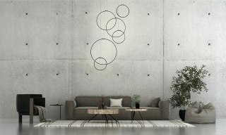 Lampa wisząca 275 cm x 105 cm CIRCULO SIX czarna