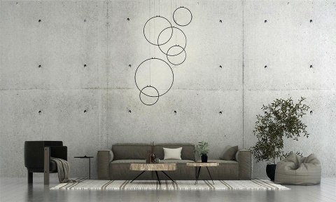 Lampa wisząca 275 cm x 105 cm CIRCULO SIX czarna