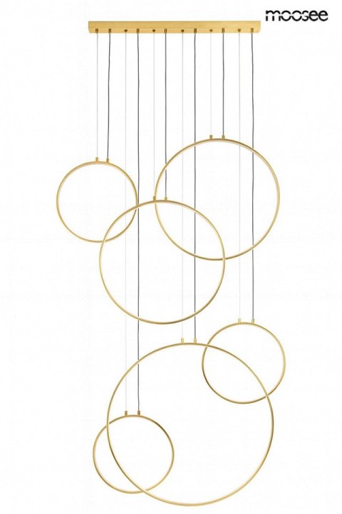 Lampa wisząca 275 cm x 105 cm CIRCULO SIX złota, ring