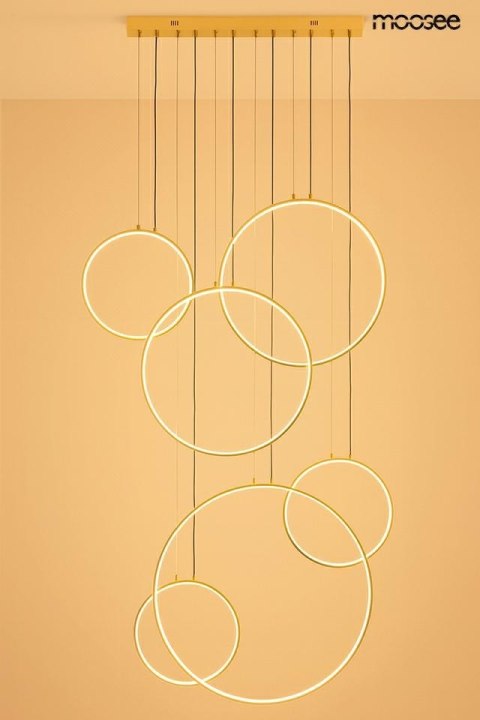 Lampa wisząca 275 cm x 105 cm CIRCULO SIX złota, ring
