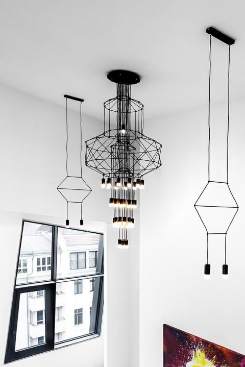 Lampa wisząca 220 cm / 90 cm FLUSSO 43 czarna, nowoczesna