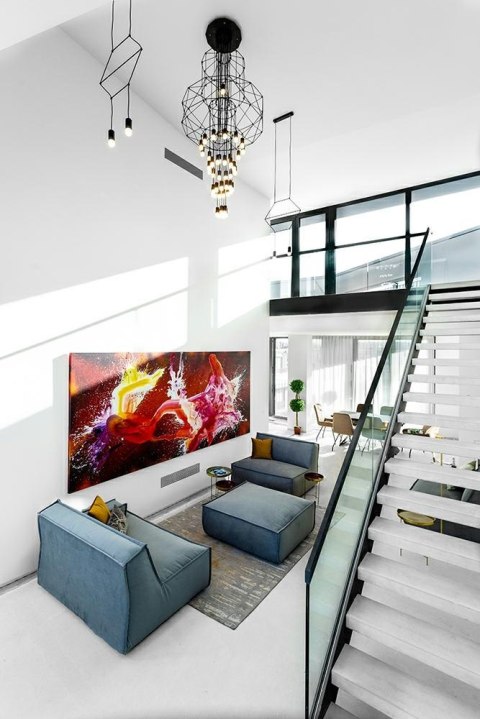 Lampa wisząca 220 cm / 90 cm FLUSSO 43 czarna, nowoczesna