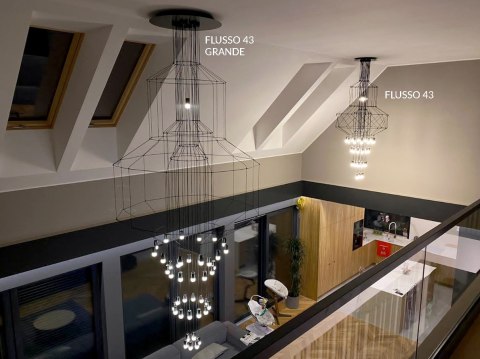 Lampa wisząca 220 cm / 90 cm FLUSSO 43 czarna, nowoczesna