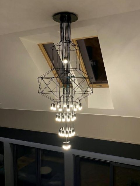Lampa wisząca 220 cm / 90 cm FLUSSO 43 czarna, nowoczesna