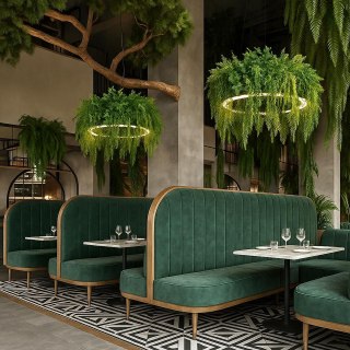 Lampa wisząca GARDENS 120 cm czarna, rośliny