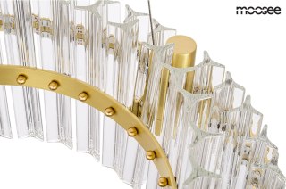 Lampa wisząca SATURNUS 47 DUO złota - LED, kryształ, stal szczotkowana