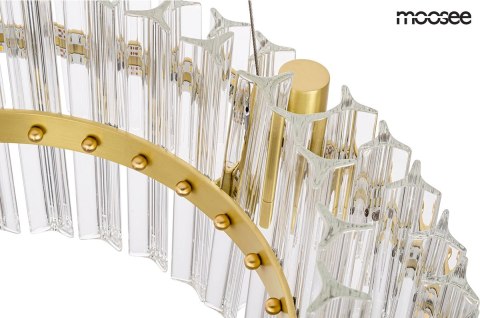 Lampa wisząca SATURNUS 47 DUO złota - LED, kryształ, stal szczotkowana