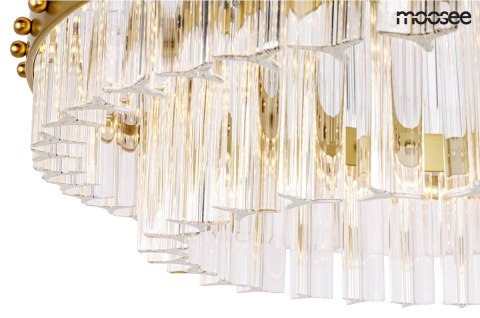 Lampa wisząca SATURNUS 47 DUO złota - LED, kryształ, stal szczotkowana