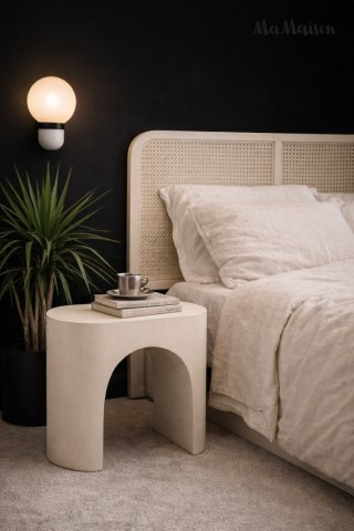 MaMaison stolik pomocniczy/nocny ICARO 71 beżowy / drewno japandi