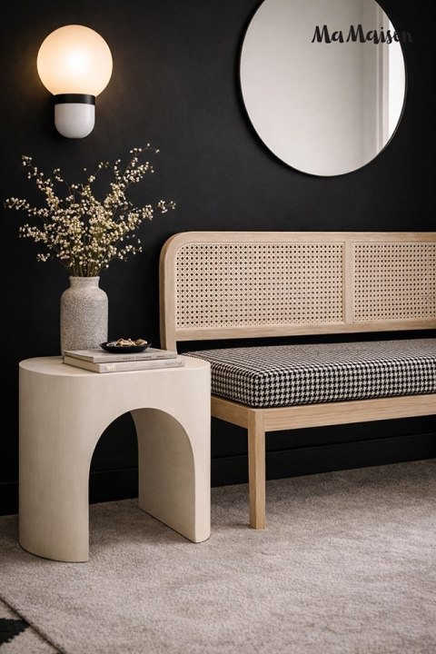 MaMaison stolik pomocniczy/nocny ICARO 71 beżowy / drewno japandi