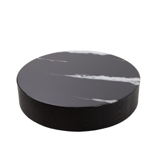 MaMaison stolik kawowy LAGO 100 czarny drewno/żywica/wzór marmur