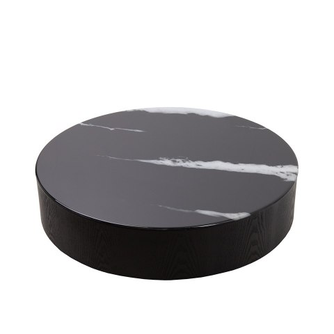 MaMaison stolik kawowy LAGO 100 czarny drewno/żywica/wzór marmur