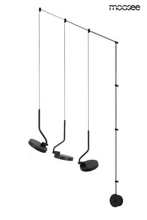 Lampa ścienna FLAT 3 czarna