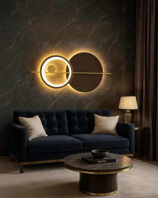 Lampa ścienna MOONS złota