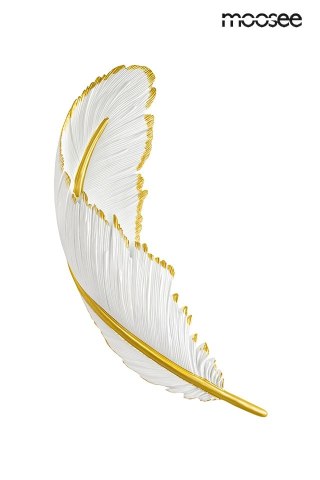 Lampa ścienna PIÓRKO biała / złota