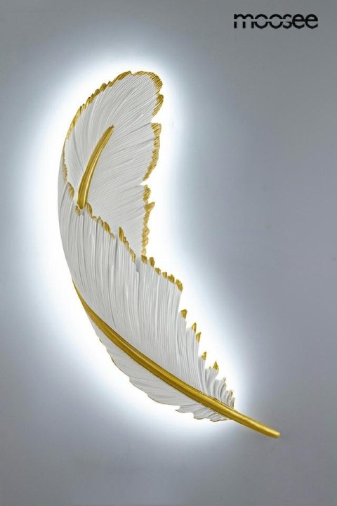 Lampa ścienna PIÓRKO biała / złota