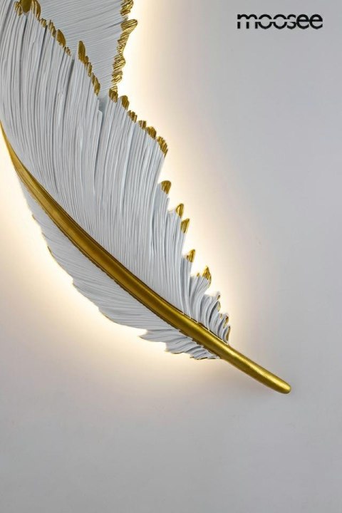 Lampa ścienna PIÓRKO biała / złota