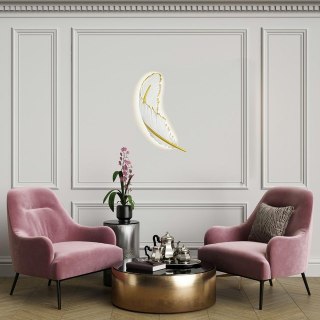 Lampa ścienna PIÓRKO biała / złota