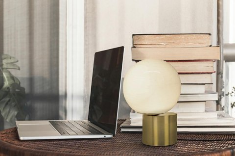 Lampa stołowa PARLA 20 złota, biała kula