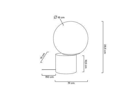 Lampa stołowa PARLA 20 złota, biała kula